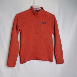 Patagonia Better Sweater Pullover Mens Small Orange 1/4 Zip Fleece Jacket